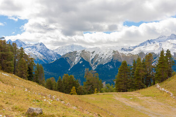 Obraz premium Mountain day autumn. Arkhyz