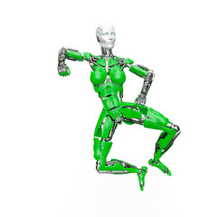 amazing robot is doing a happy dance