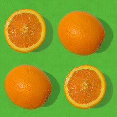 oranges citrus on green background useful fruit
