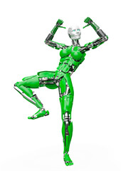 amazing robot is doing a hiphop dance with style