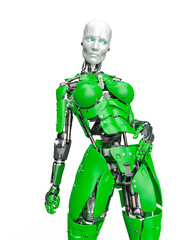 amazing robot is doing a pin up pose