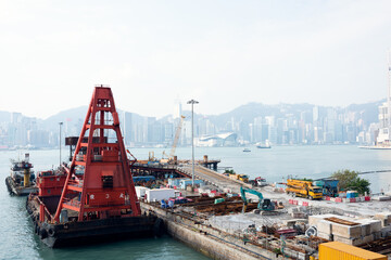 Hong Kong port construction site
