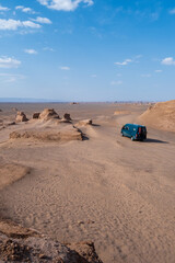 Campervan in the middle of desert