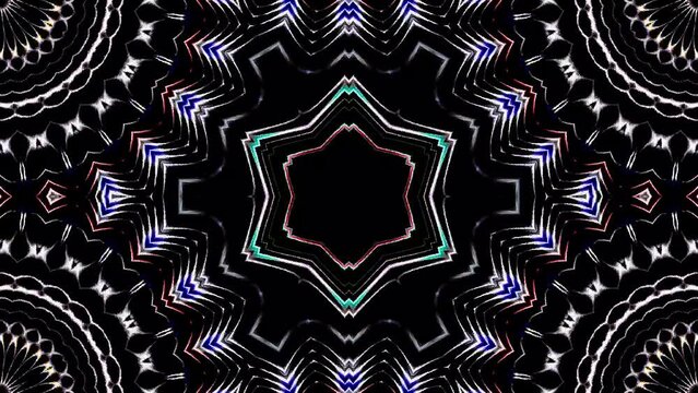 Beautiful abstract kaleidoscope that shines, a radiant light that regulates the subtle movements