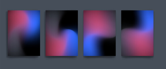 Blurred backgrounds set with modern abstract blurred color gradient patterns. Smooth templates collection for brochures, posters, banners, flyers and cards. Vector illustration. © semarjowodesign