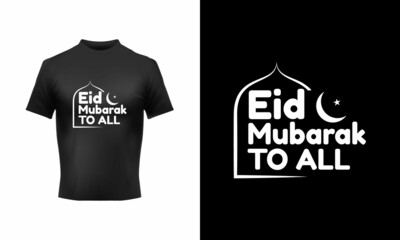Eid t-shirt black, and white, eid social media post,  T-shirt banner, typography t-shirt,  Print typography t-shirt, eid banner,  Eid T-Shirt Design with your name, banner, poster, typography design,