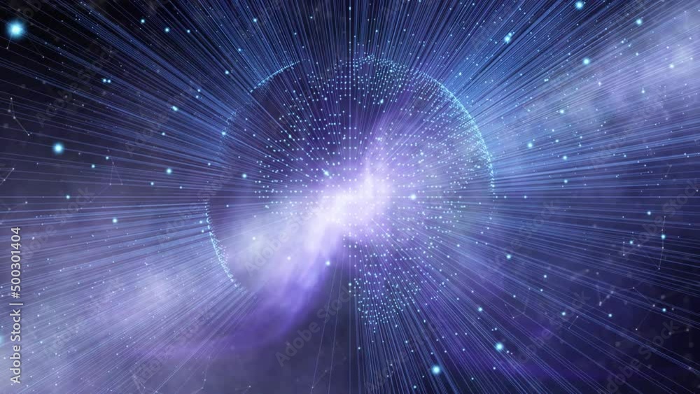 Aufkleber futuristic digital 3d earth planet globe rotation on artificial intelligence cyberspace space networ