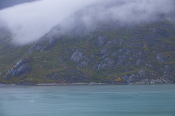 Foggy day at Glacier Bay National Park, Alaska