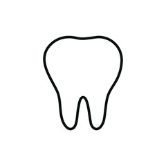 Vector of the tooth line icon. Illustration of a medical tooth symbol.