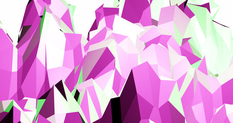 Render with pink and green triangles
