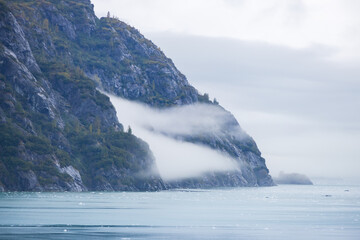 Foggy day at Glacier Bay National Park, Alaska