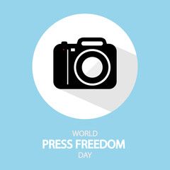 World press freedom day camera, vector art illustration.