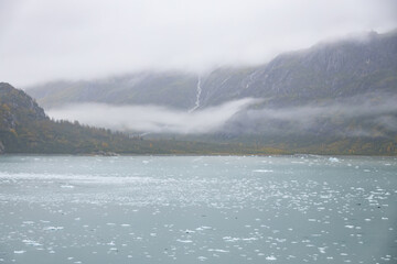 Ice chunks in the water at Glacier Bay, Alaska, USA
