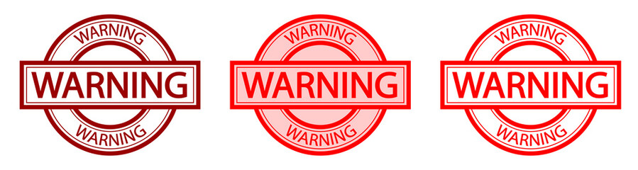 Warning stamp. Beware, caution sticker