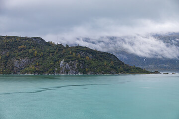 Fototapeta premium Foggy day at Glacier Bay National Park, Alaska