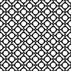 Black and white seamless pattern texture. Greyscale ornamental graphic design. Mosaic ornaments. Pattern template. Vector illustration. EPS10.