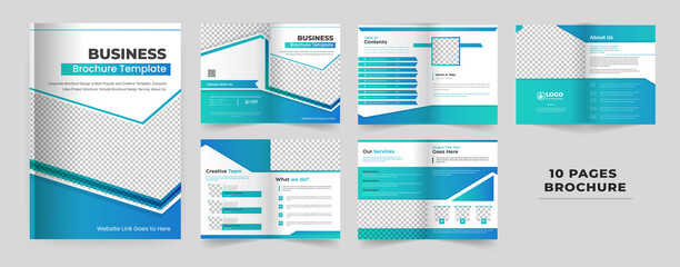 10 business brochure templates, a set of minimalist business brochure templates with a simple style and modern layout