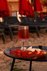 outdoor cafe on the beach sunrise