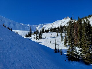 Fototapeta na wymiar Kicking Horse Ski Resort in the mountains