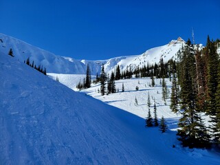 Fototapeta na wymiar Kicking Horse Ski Resort in the mountains