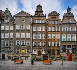 Gdańsk kolorowe domy kamienice Stare Miasto zabytkowa zabudowa - obrazy, fototapety, plakaty