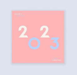 2023 New year poster. Minimalistic trendy poster.