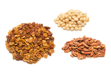 Pecan-nut isolated on white background.