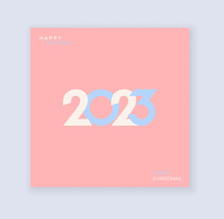 2023 New year poster. Minimalistic trendy poster.