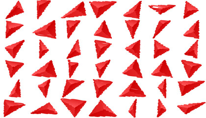 Red gradient 3d stones chalk. Draw a picture on a white background.	