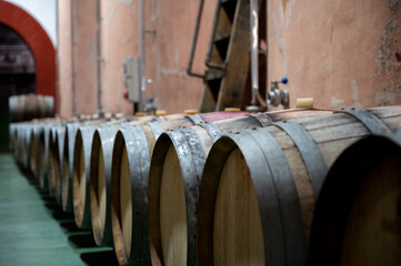 Making wine on traditional bodega in south part of La Palma volcanic island, Canary islands, Spain