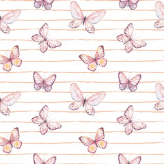 watercolor butterfly seamless pattern