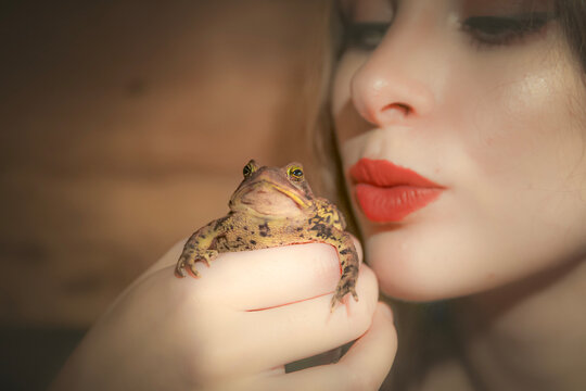 Girl Kissing A Frog