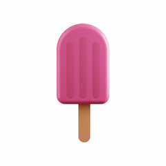 Fruit ice cream 3d illustration isolated on white. Fruit ice cream illustration