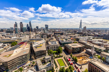 Fototapeta premium Panorama of London's business district from above