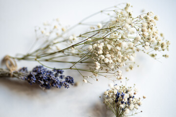 boho bridal gypsophila babys breath dried flower hair pins with lavender 