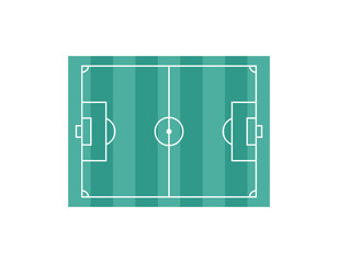 Football field. Top view. Marking lines of field for soccer game. Flat vector isolated illustration