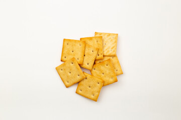 Crackers on a white background