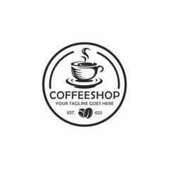 Coffee shop logo design vector