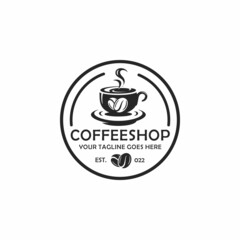 Coffee shop logo design vector