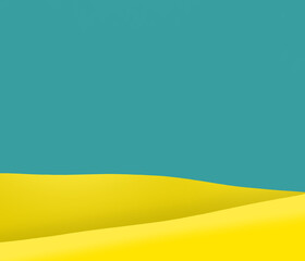 minimalistic desert illustration, complementary colors making up sand dunes