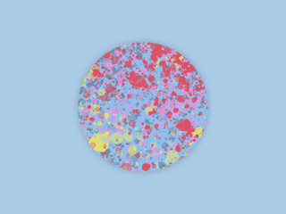 imaginary planet filled with colors, light blue background