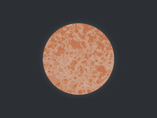 Planet mars made in a minimalistic style, dark sky in the background
