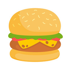Hamburger Fast Food icon. Vector illustration