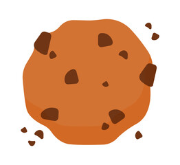 Chocolate cookie. Sweet Food icon. Vector illustration