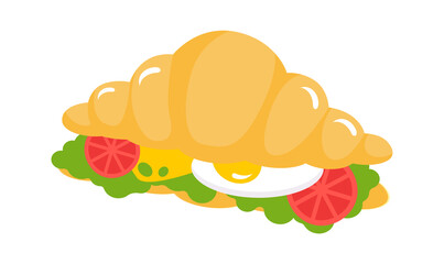 Croissant Fast Food icon. Vector illustration