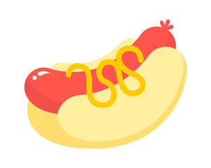 Hot Dog. Fast Food icon. Vector illustration