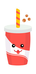 Funny Cartoon soda drink icon. Vector illustration