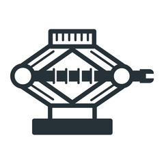 Screw Jack Vector Icon Design, Motor Vehicle Service and automobile repair shop Symbol, Lorry spare parts Sign,  automotive technician equipment stock, Car Tire Changer helping Steel Tool Concept