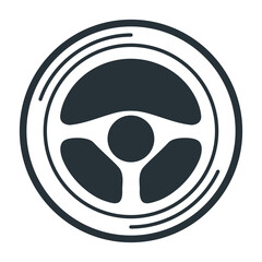 Fototapeta premium Land vehicle power steering Vector Icon Design, Motor Vehicle Service and automobile repair shop Symbol, Lorry spare parts Sign, auto mechanic stock illustration, Luxury car Steering Wheel Concept