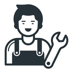 Light vehicle Repair Vector Icon Design, Motor Vehicle Service and automobile repair shop Symbol, Lorry spare parts Sign,  automobile workshop equipment  stock, Automotive technician Avatar Concept
